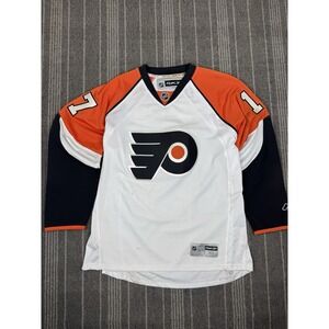Philadelphia Flyers Jersey Mens XL White‎ Jeff Carter #17 NHL Reebok NWT Signed